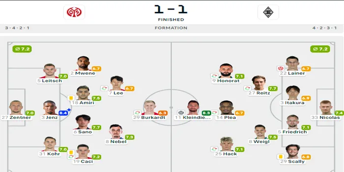 Bundesliga 24/25 : Mainz 1 - 1 B. Monchengladbach